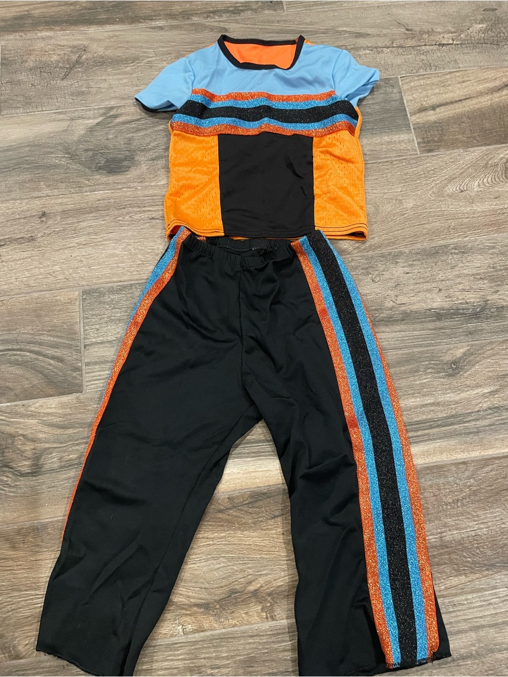 Kids Orange & Blue Dance Costume Two-Piece Set